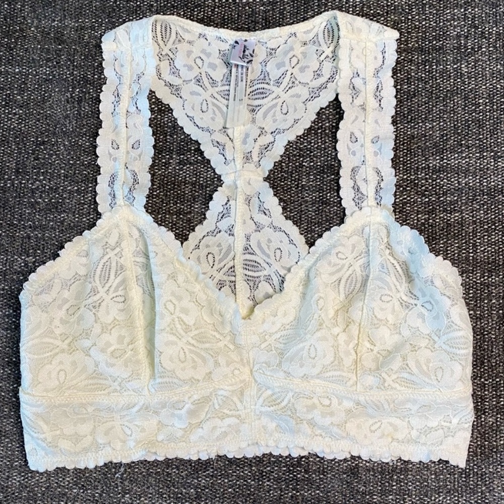 3 nude color free people bralettes